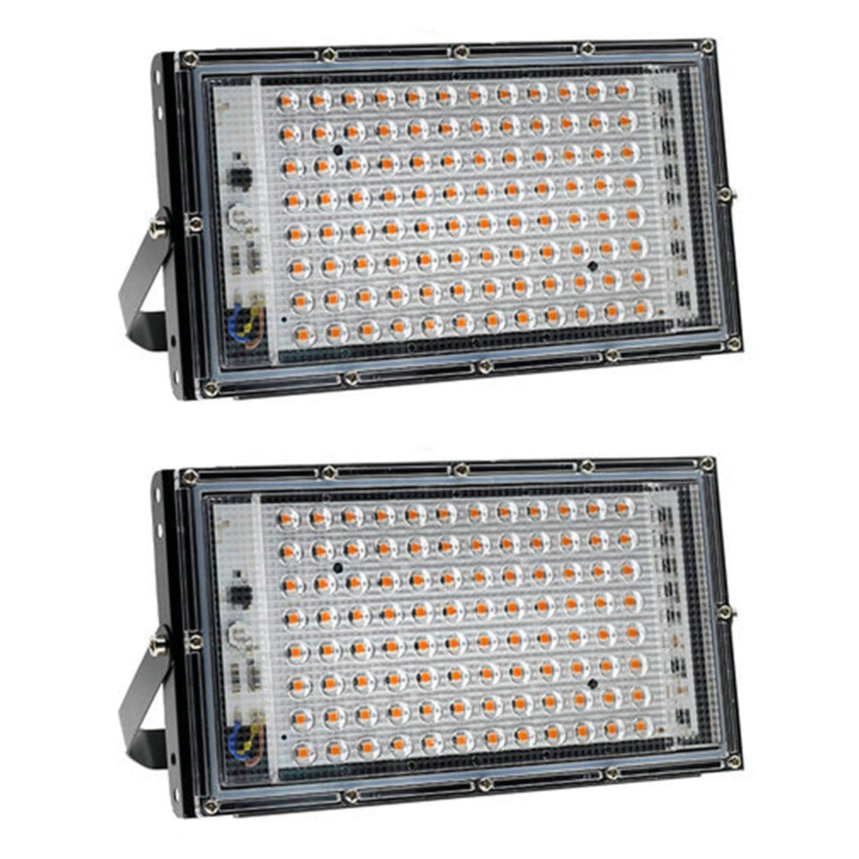 Hndhbfgrt 2X LED Grow Light Full Spectrum Phyto Lamp for Plants 100W LED Grow Lamp Phytolamp Greenhouse Growth Lighting Wire Plug