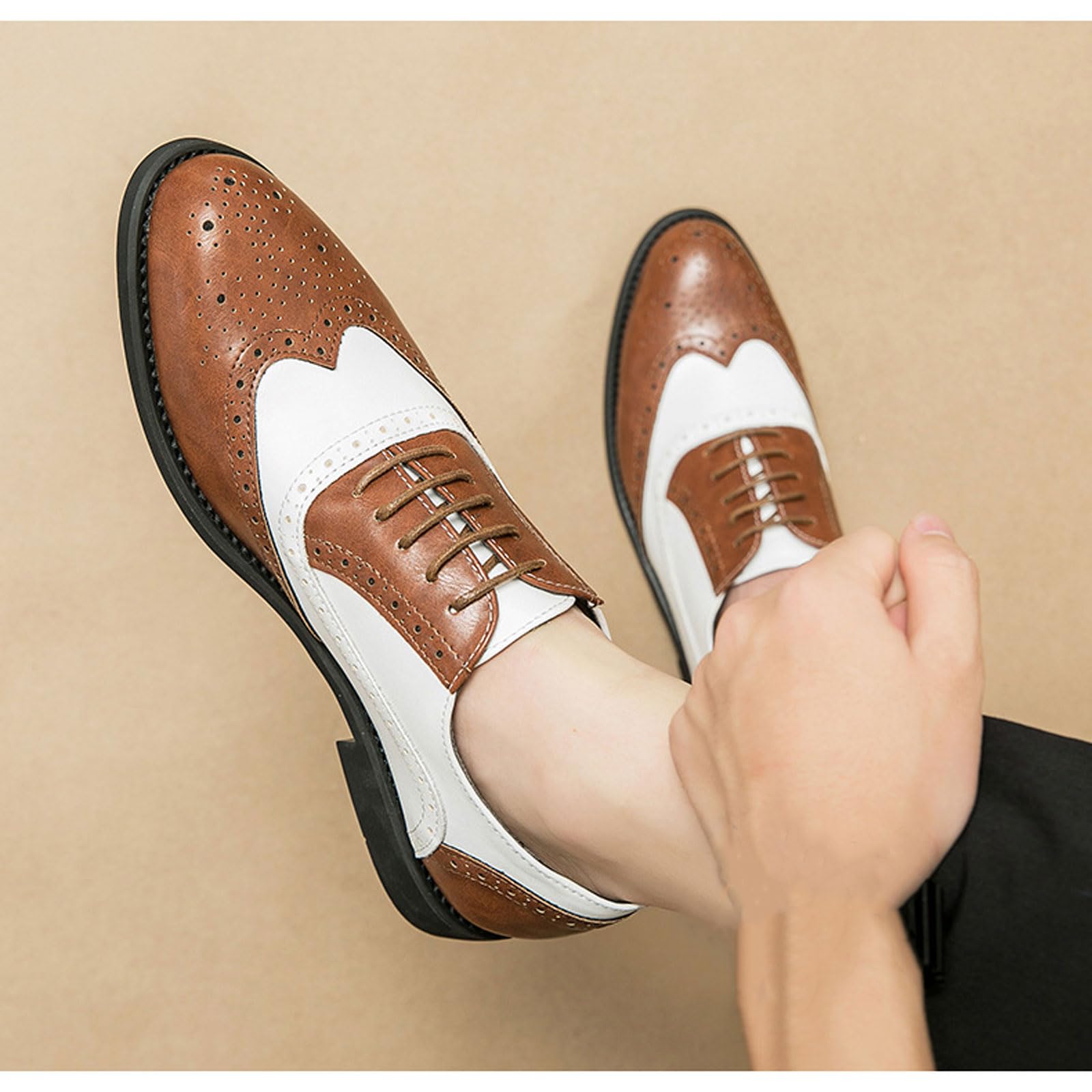 Chaussures Brogue Classiques Décontractées À Lacets pour Hommes Business Basses Mariage Banquet