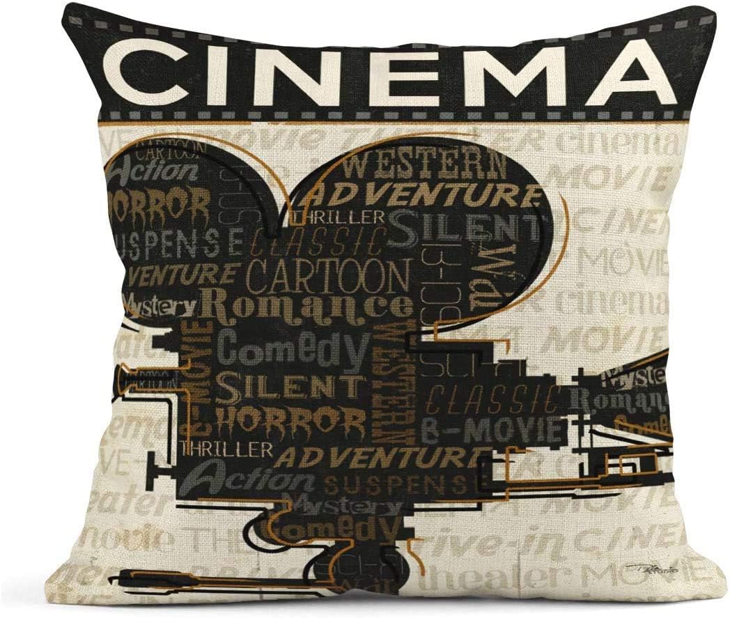 ArtSocket Linen Throw Pillow Covers Set of 4, 16 x 6 Inch, Vintage Movie image 2