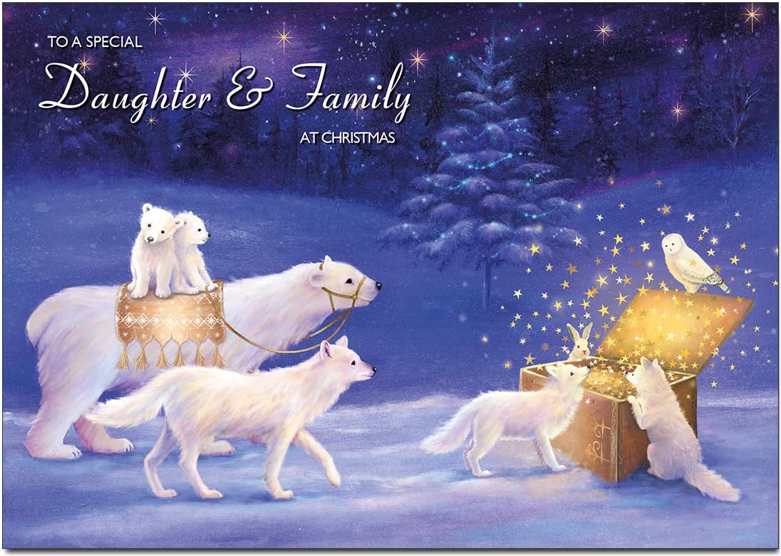 Piccadilly Greetings Modern Christmas Card Daughter & Partner - View #6