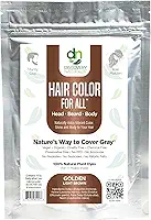 Tintura de cabelo de henna marrom para todos os kits | 100% natural índigo em pó tintura de cabelo e barba (marrom claro dourado) orgânica, herbal e vegana, química e livre de crueldade, cobertura e