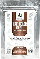 Tintura de cabelo de henna marrom para todos os kits | 100% natural índigo em pó tintura de cabelo e barba (marrom claro dourado) orgânica, herbal e vegana, química e livre de crueldade, cobertura e