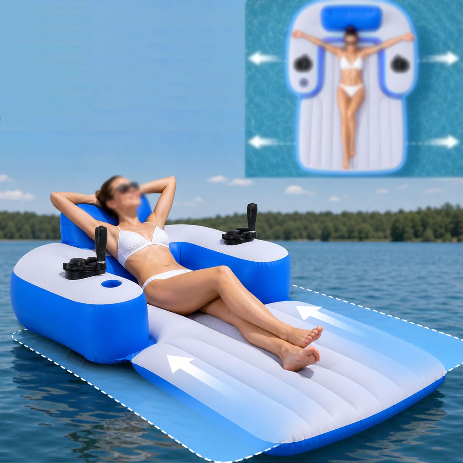 Sillón inflable para piscina motorizado ideal para las vacaciones de verano