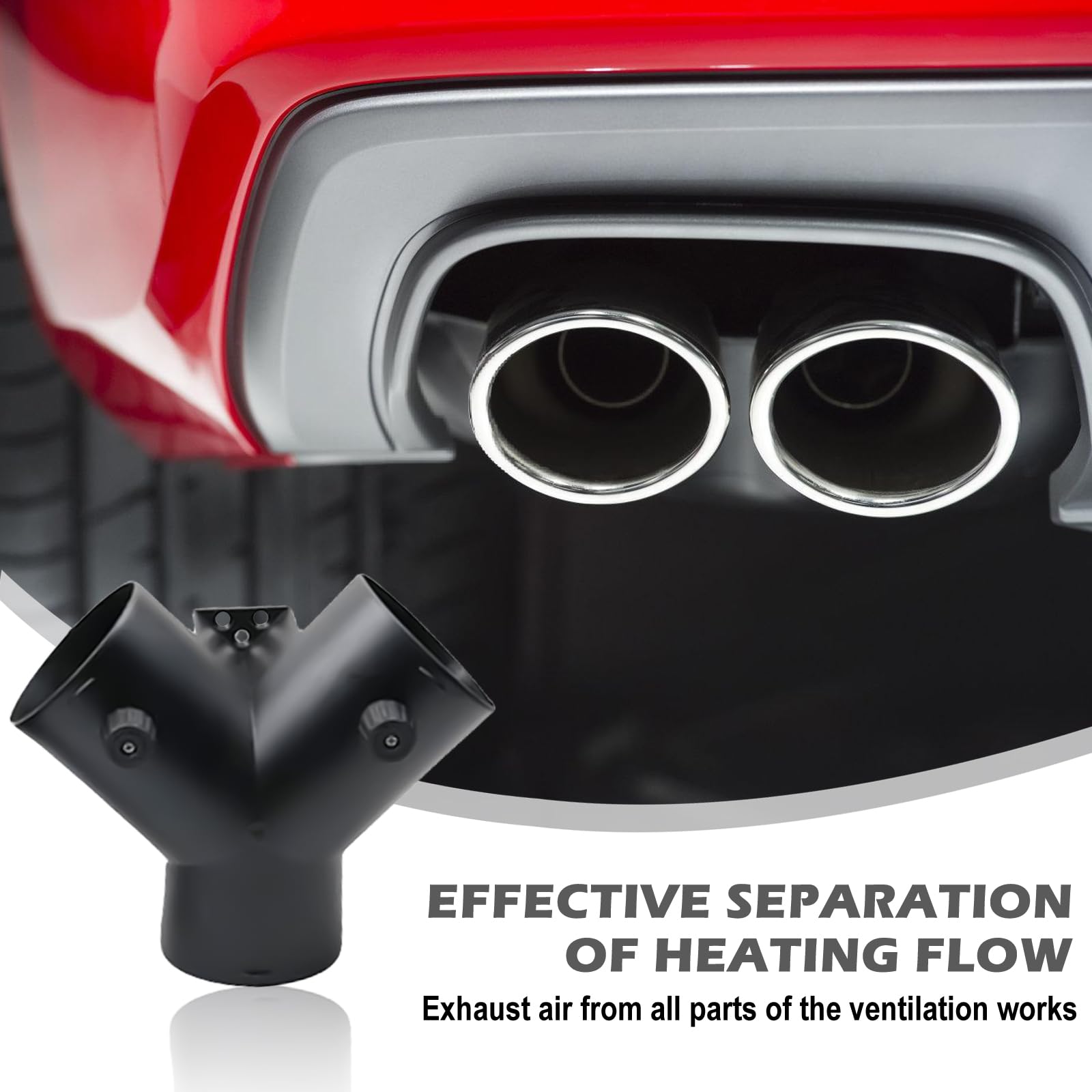 Uscita Aria A 3 Vie 75 Mm Riisoyu 75 Mm Riscaldatore Auto Caldo, Scaldabagno Diesel Forma A Y 3 Vie Ausiliari Accessorio Per Riscaldamento Ad Aria 3 Vie Condotto Aria Tubo Per
