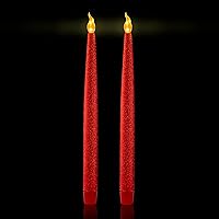 Vista 16 de FURORA LIGHTING Velas LED cónicas blancas con soportes dorados, paquete de 2 con temporizador de 5/19, elegante brillo sin llama para decoración