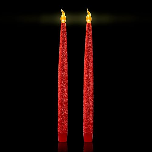 Vista 60 de Furora Lighting - Velas largas LED sin llama, para ventana, a pilas, velas eléctricas con función de temporizador de 6 horas Oro 11.5
