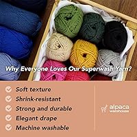 Vista 2 de Superwash - Juego de 3 madejas de hilo de lana 100% pura (5.25 onzas), peso DK, procedente directamente de Perú, celestial suave y perfecto