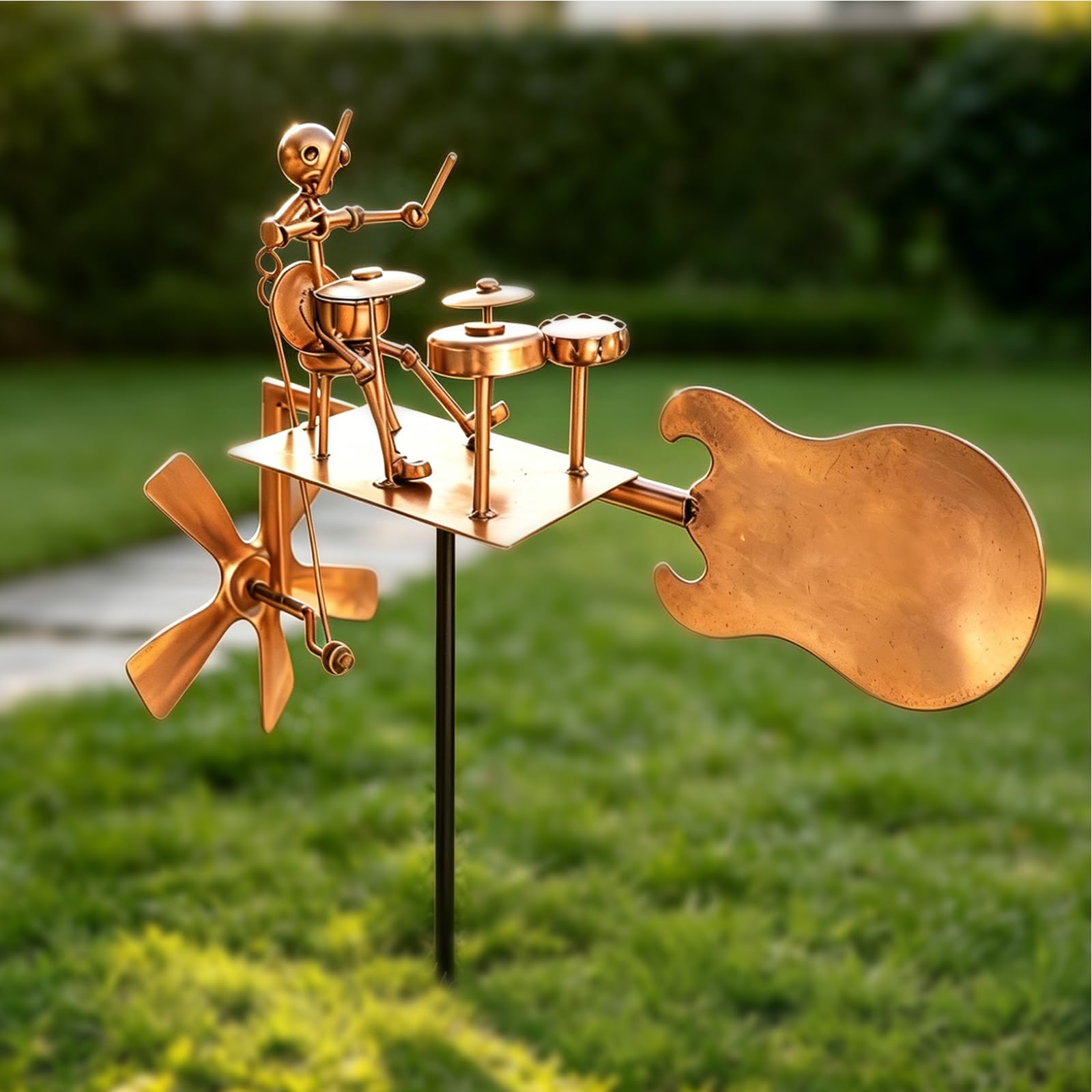 Amazon.com: Handmade Metal Drummer Windmill, Percussionist Music