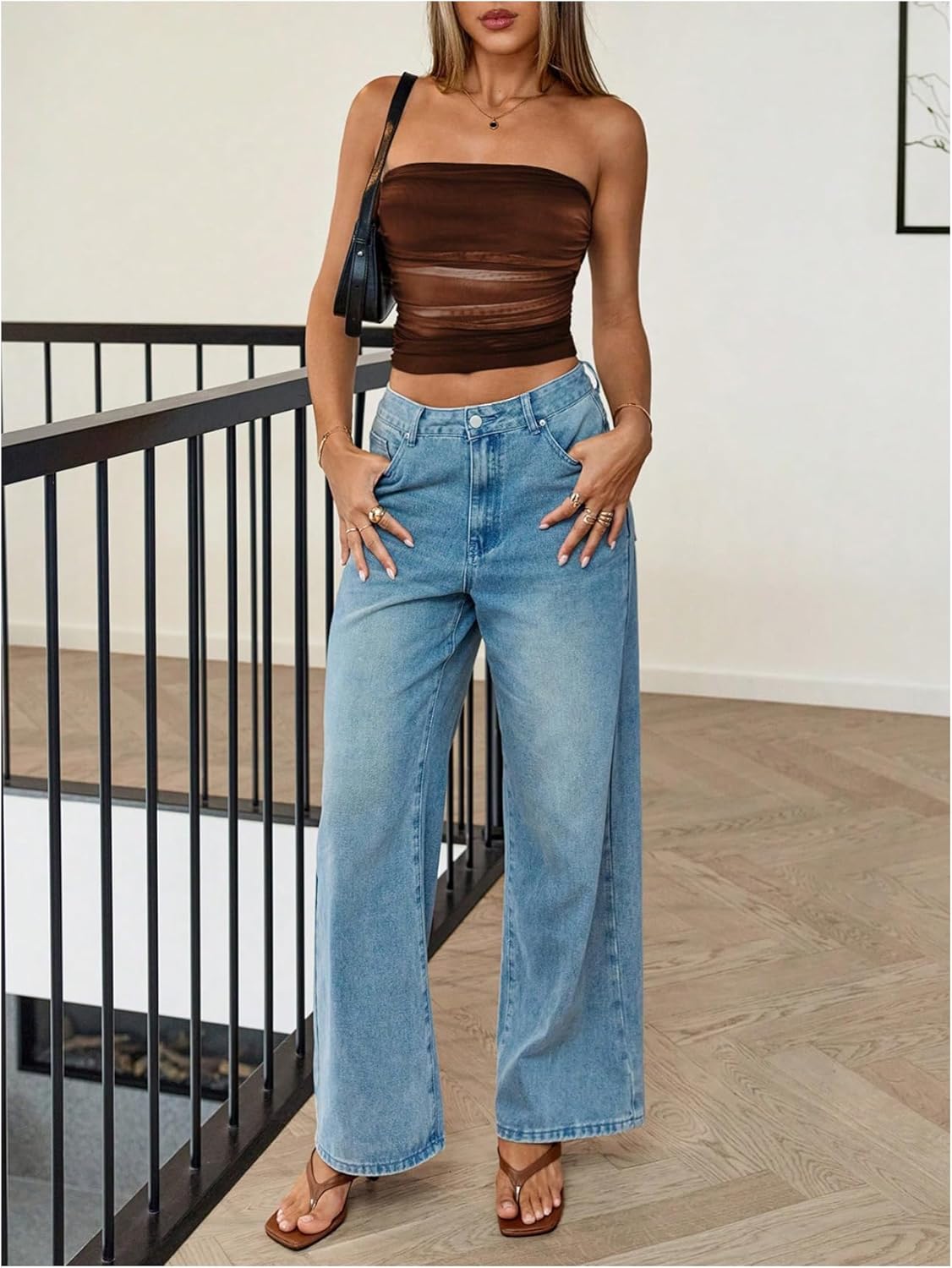 Women's Tie Dye Ruched Strapless Tube Top Sleeveless Fitted Elegant Crop Tops Going Out Bandeau - Image 5