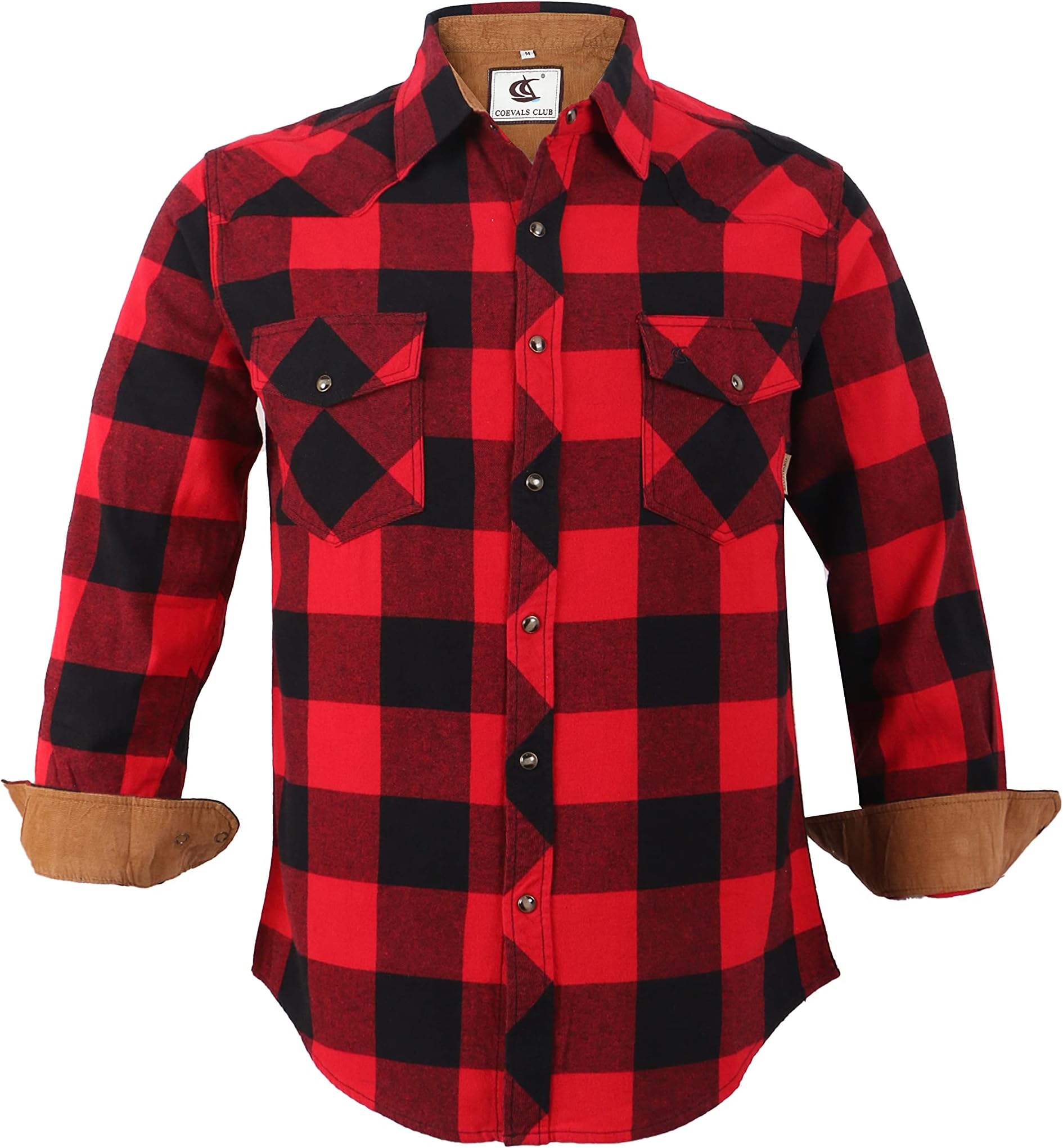 Sponsored Ad – Mens Flannel Shirt Long Sleeve Checked Snap Cotton with Pocket Regular Fit Plaid Lumberjack Casual Work Shirt