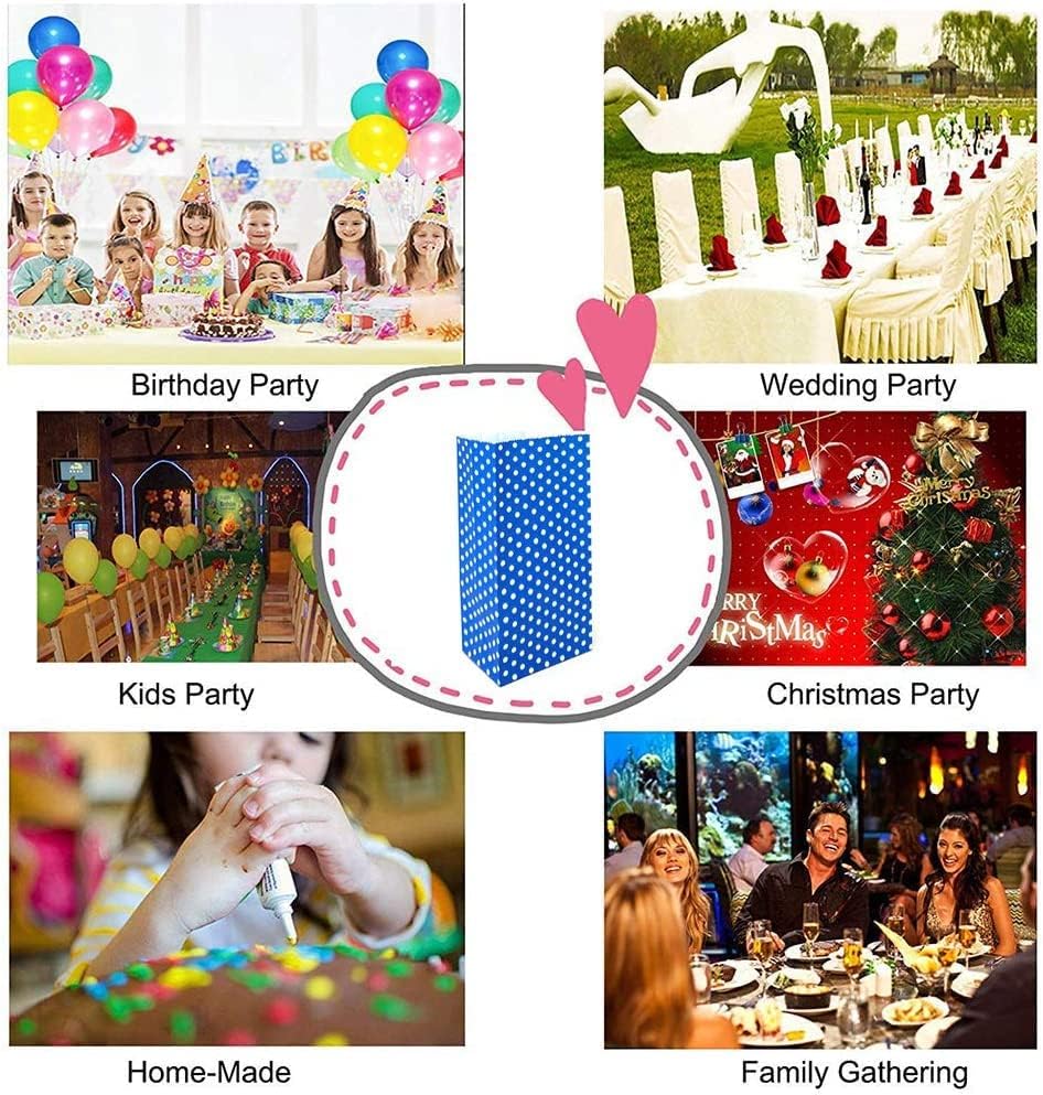 Miniatura 8 de ADIDO EVA Bolsas de regalo de papel de lunares con diseño de arcoíris, mini bolsas de regalo para recuerdos de fiesta, cumpleaños de niños, bodas