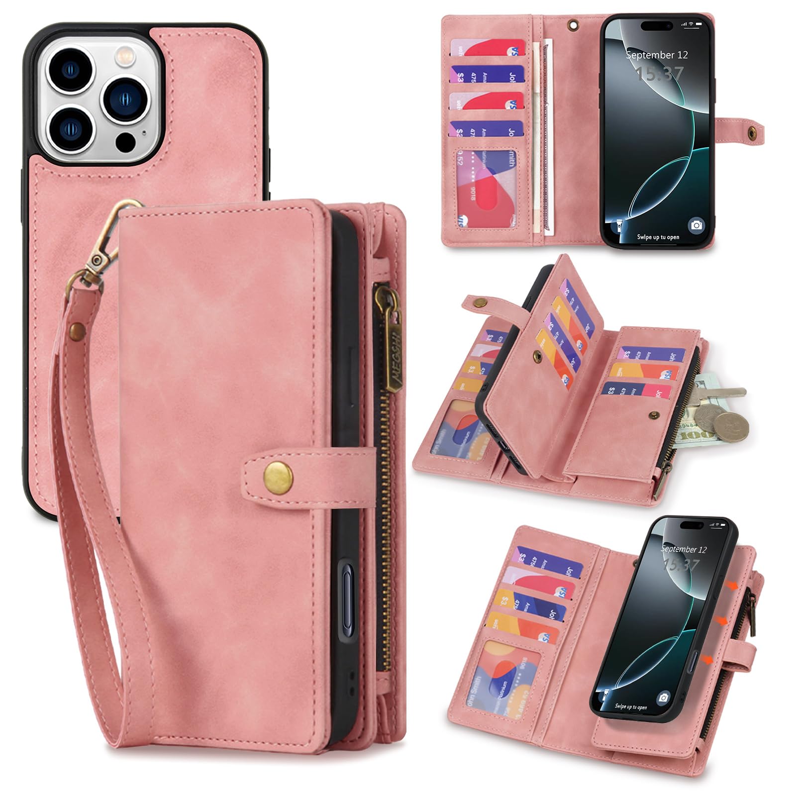 Amazon.com: TwoHead Wallet Case Compatible with iPhone 16 Pro Max