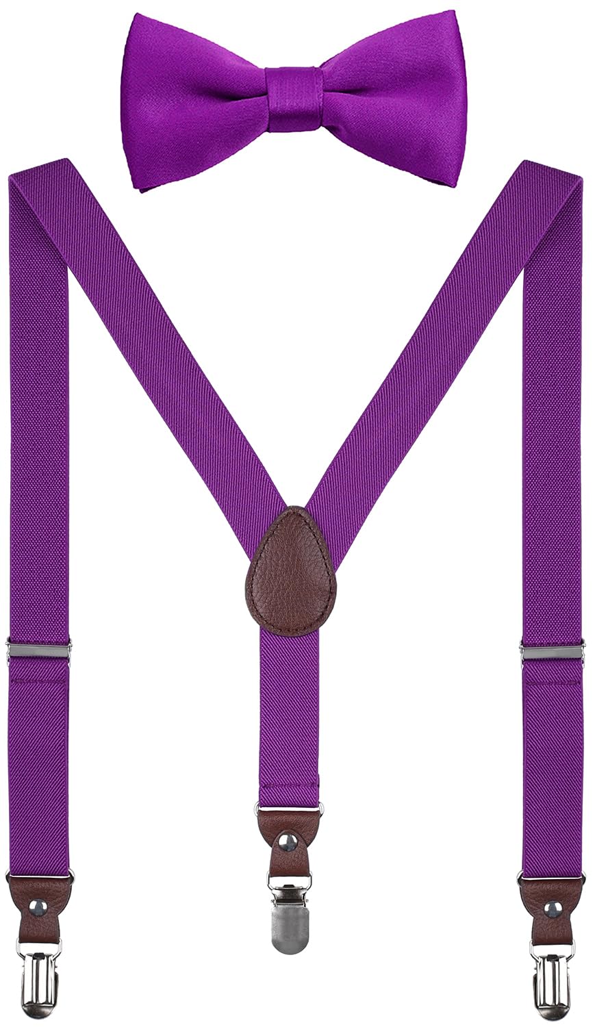 Men's Boys' Suspenders and Bow Tie Set Adjustable Y Back