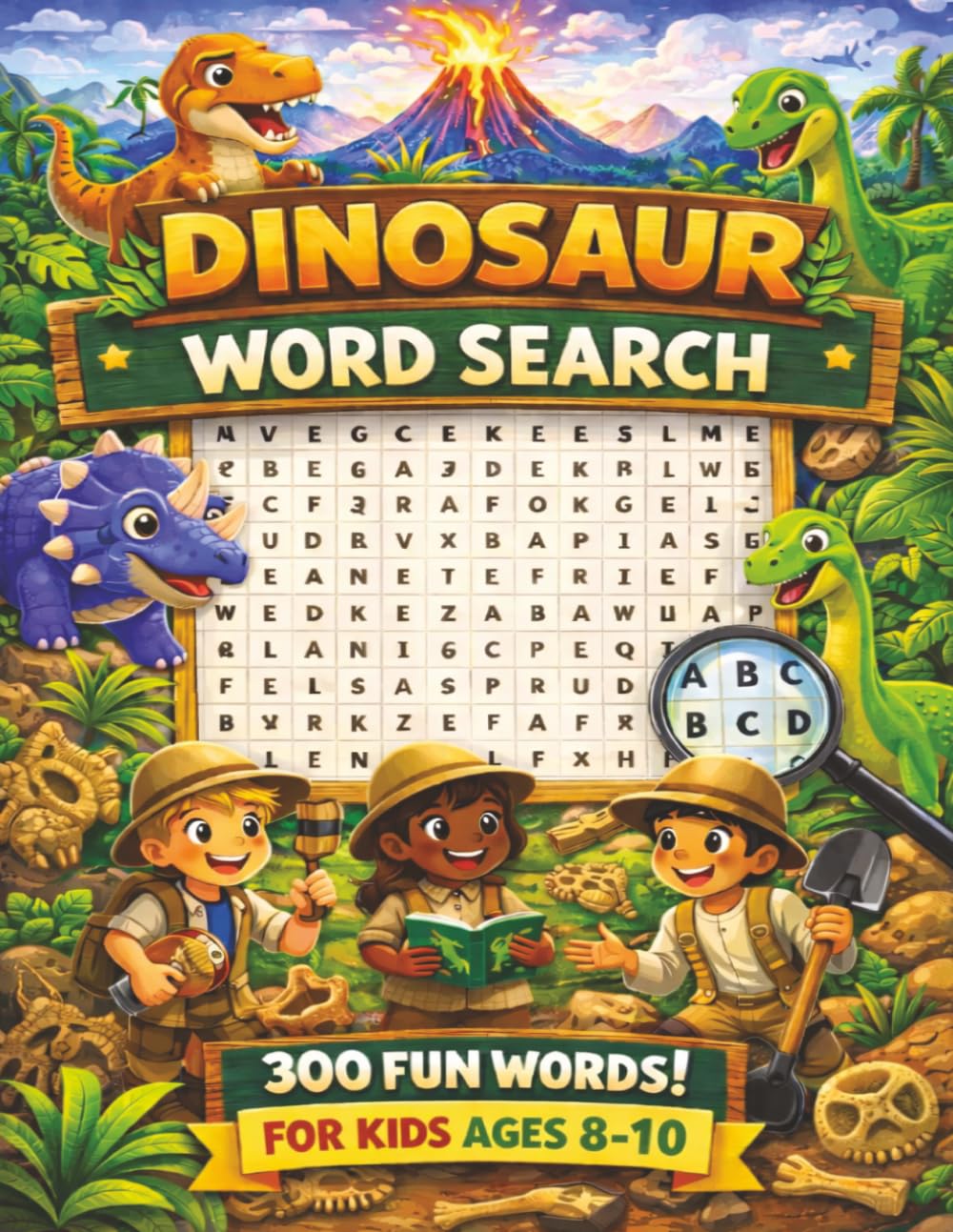 Dinosaur Word Search for Kids ages 8-10: 50 Jurassic-Sized Puzzles for Dino-Crazy Kids! Fun and Educational! Roaring Puzzles for Future ... word search puzzle books for kids)