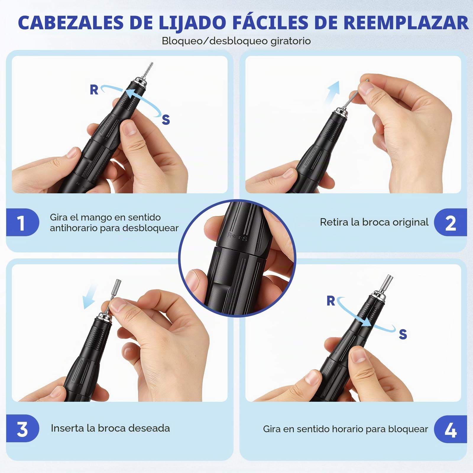 Dispositivo Pulido Micromotor, Pulido Eléctrico Micromotor 0-35000rpm Tamaño Taladro 2,35Mm Máquina Pulidora Eléctrica Para Joyería Laboratorio Cerámica Silicona Vidrio Trabajo Tallado Dientes Dental