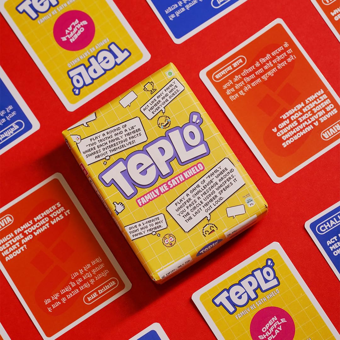 Teplo Playing Cards for Family, Ages 8 and Up, Travel Games, Set of 51 Cards in Hindi & English, Fun Games for Families and Kids, 4 to 20+ Players, Unique Christmas Gift Item (B0DBRV4336) Amazon Price History, Amazon Price Tracker