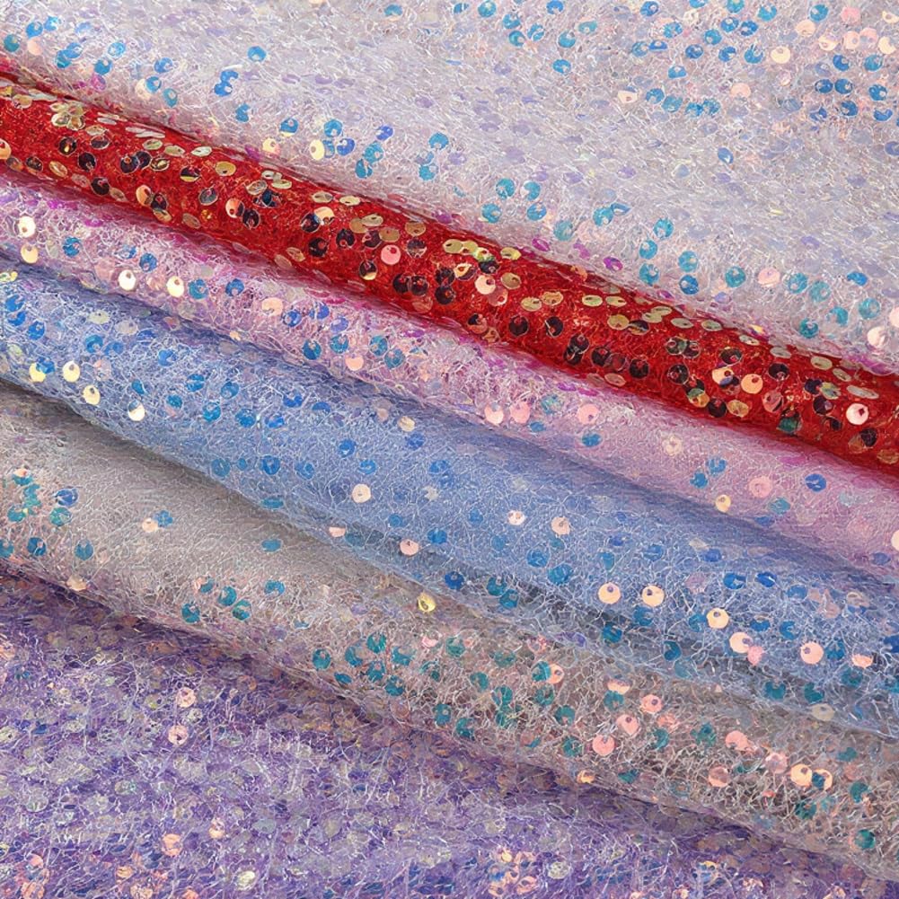 Tissu à paillettes 1,3 m x 10 yards Tissu décoratif Carnaval Tissu à paillettes Tissu décoratif Textiles Tissu pour vêtements de danse, portefeuilles, costumes, sacs, vêtements de soirée