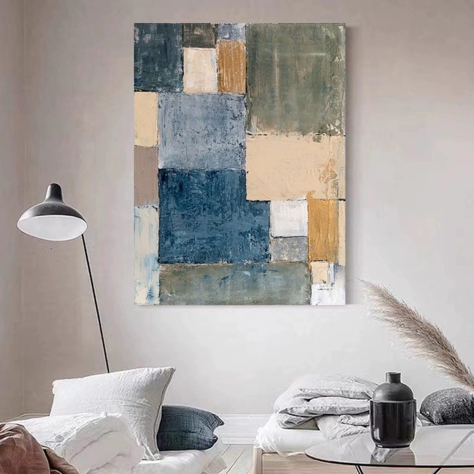 Peinture à l'huile sur toile 100% peinte à la main style Wabi-Sabi