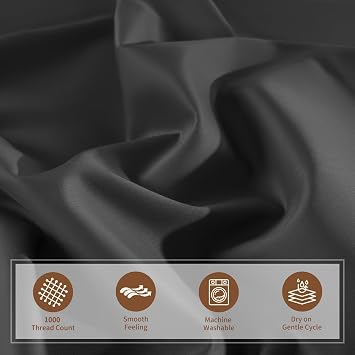 100% Egyptian Cotton Sheet Set, 16 Deep Pocket, Black Full Size