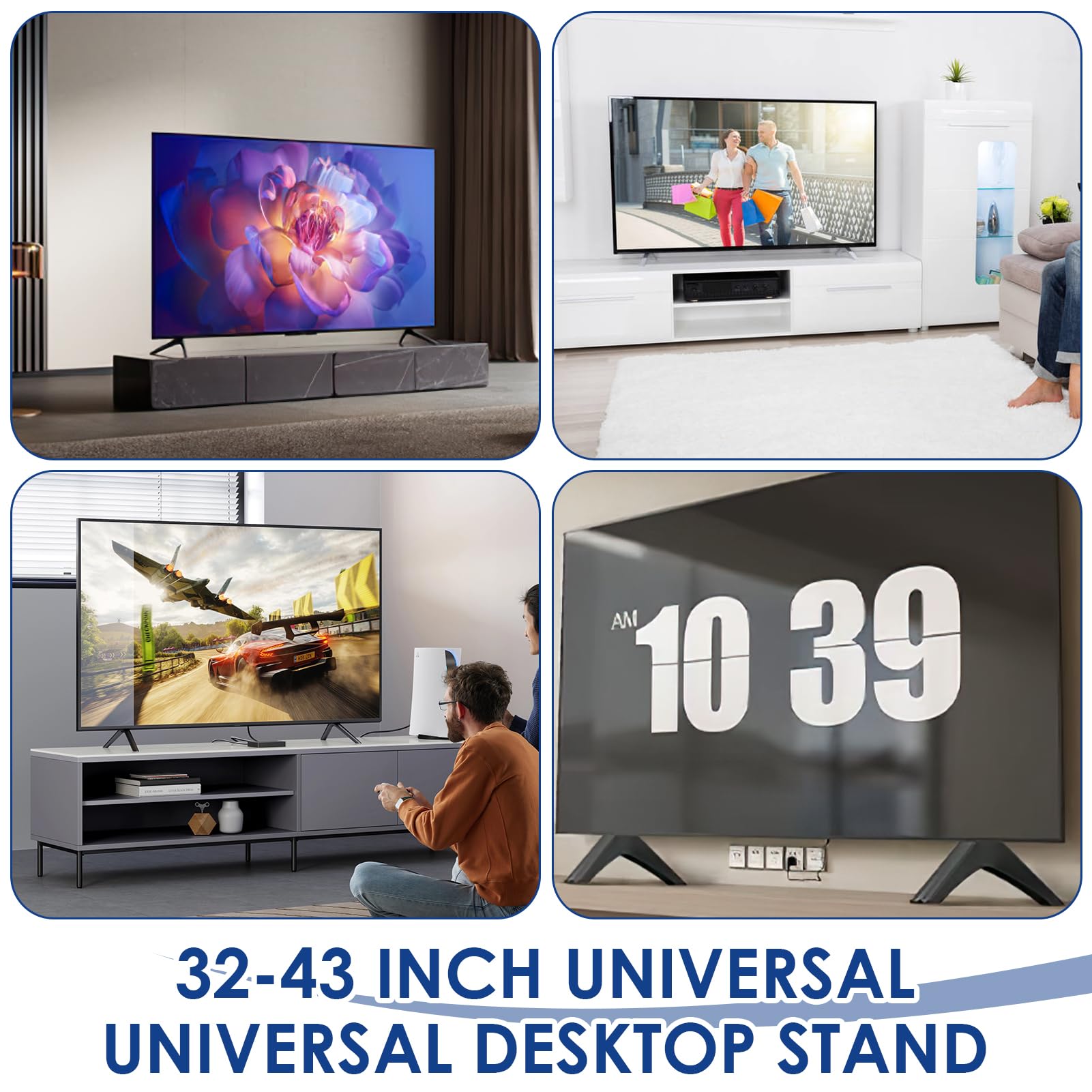 Universele Tv-standaardvoeten Compatibel Met De Meeste 32 40 49 50 55 Inch Led Lcd Tv S Zwarte Tv Standaardpoten Smart Tv Standaard Tv Standaardbasis Tv Basisvoeten Met Schroeven Tv Beugel