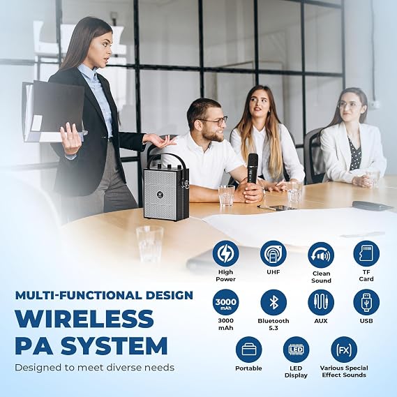 50W Wireless Voice Amplifier with Handheld Microphone S98 Pro