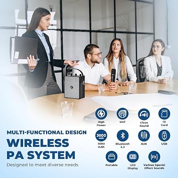 50W Wireless Voice Amplifier with Handheld Microphone S98 Pro