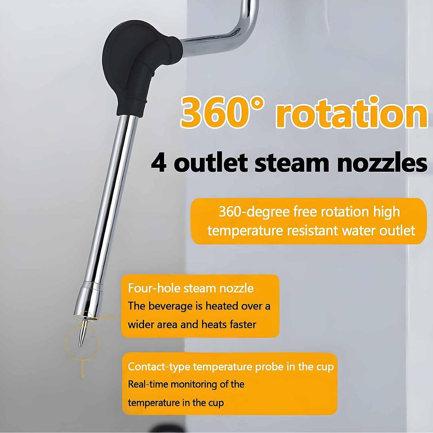 Komercyjny spieniacz do mleka, automatyczny spieniacz do mleka z wyświetlaczem LED, urządzenie do spieniania mleka pod wysokim ciśnieniem, do kawy latte cappuccino, herbaty mlecznej