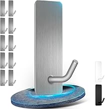 Towel Holder No Drilling Pack of 10 Self-Adhesive Hooks 304 Stainless Steel Adhesive Hooks Extra Strong Can Hang Large Items Wall Hooks Self-Adhesive for Bathroom, Toilet & Kitchen, Rust-Resistant