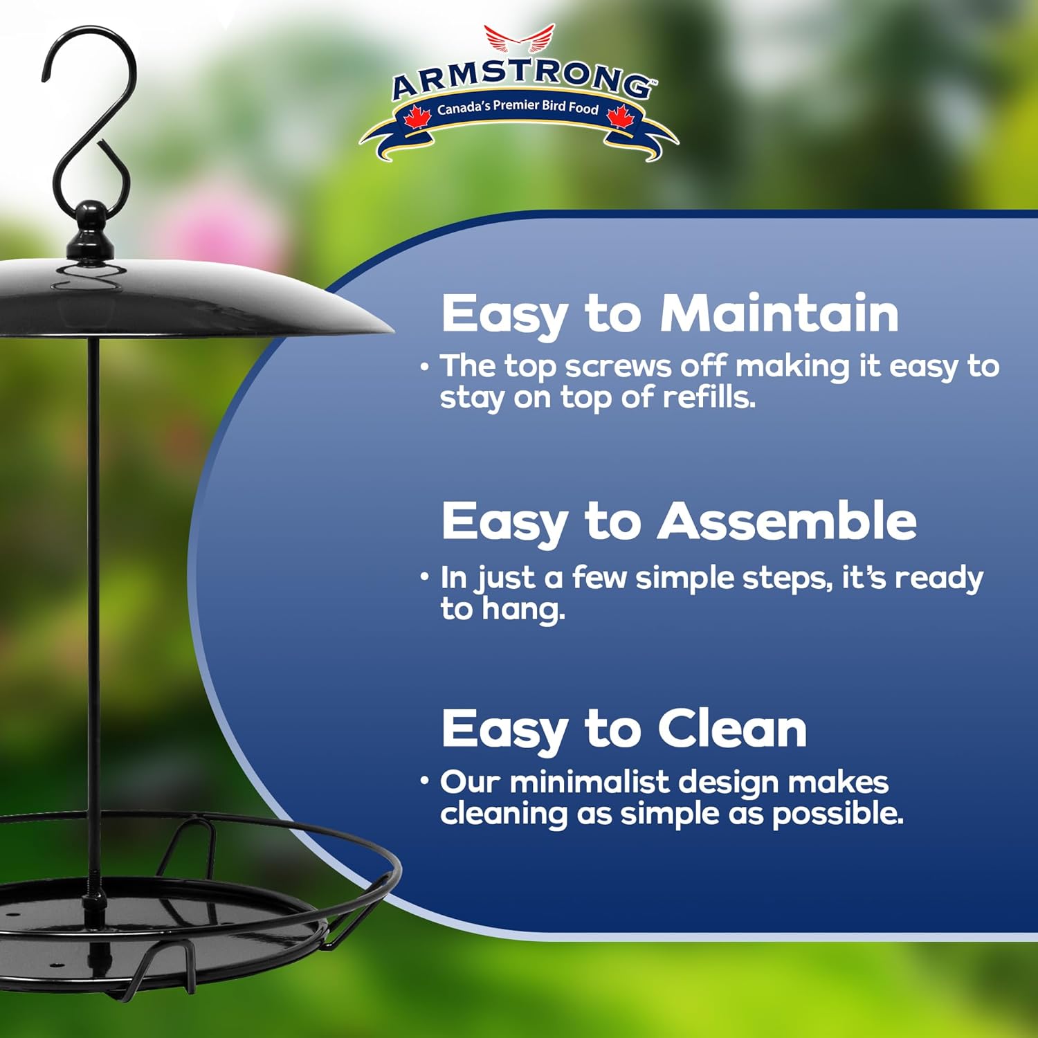 Armstrong Royal Jubilee Granola Stack Feeder, Black, 12 Inches - Durable, Weather-Resistant Hanging Bird Feeder for Granola Stacks & Seed Cylinders - Easy-to-Use Design for Attracting Wild Birds