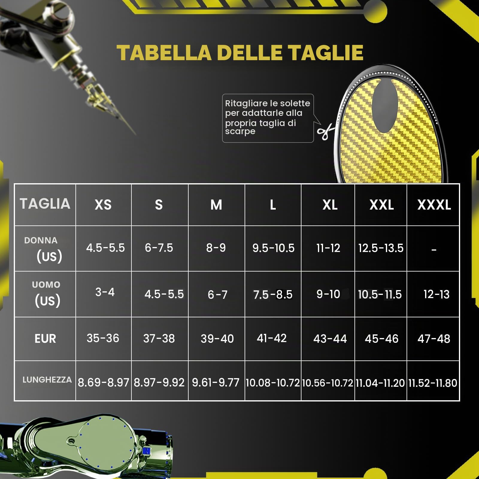 Solette in fibra di carbonio con supporto arco plantare, suola ammortizzante per lo sport attivo, ritorno energia e protezione lesioni, non per scarpe con tacchi o strette