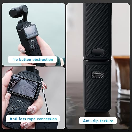 Miniatura 8 de Funda protectora de silicona suave compatible con DJI Osmo Pocket 3 Creator Combopara Xtra Muse, Osmo Pocket ligero 3 Protector de pantalla