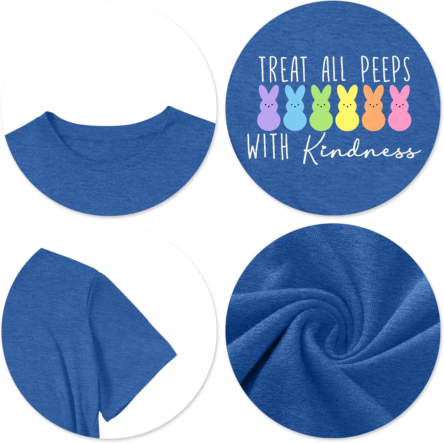 Women Happy Easter Shirt oh for Peeps Sake Letter Print Easter Tshirt Cute Rabbit Graphic Easter Tee - Image 5