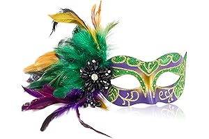 2024 New Mardi Gras Masks for Women with Feathers