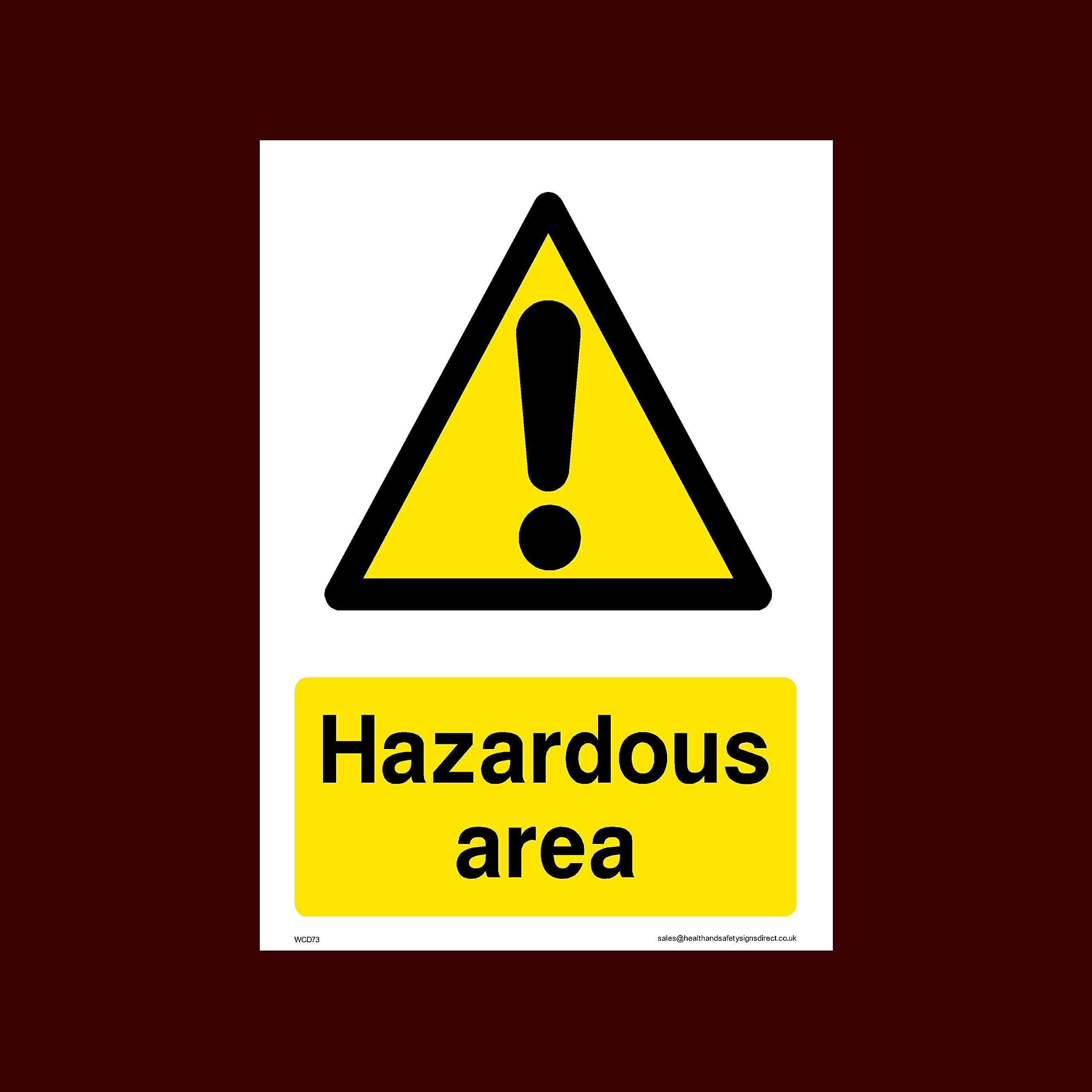 Ussp&S Hazardous Area Plastic Sign (Wcd73) - Danger, Acid, Corrosive, Hazardous, Chemicals, Harmful, Oxygen, Irritant