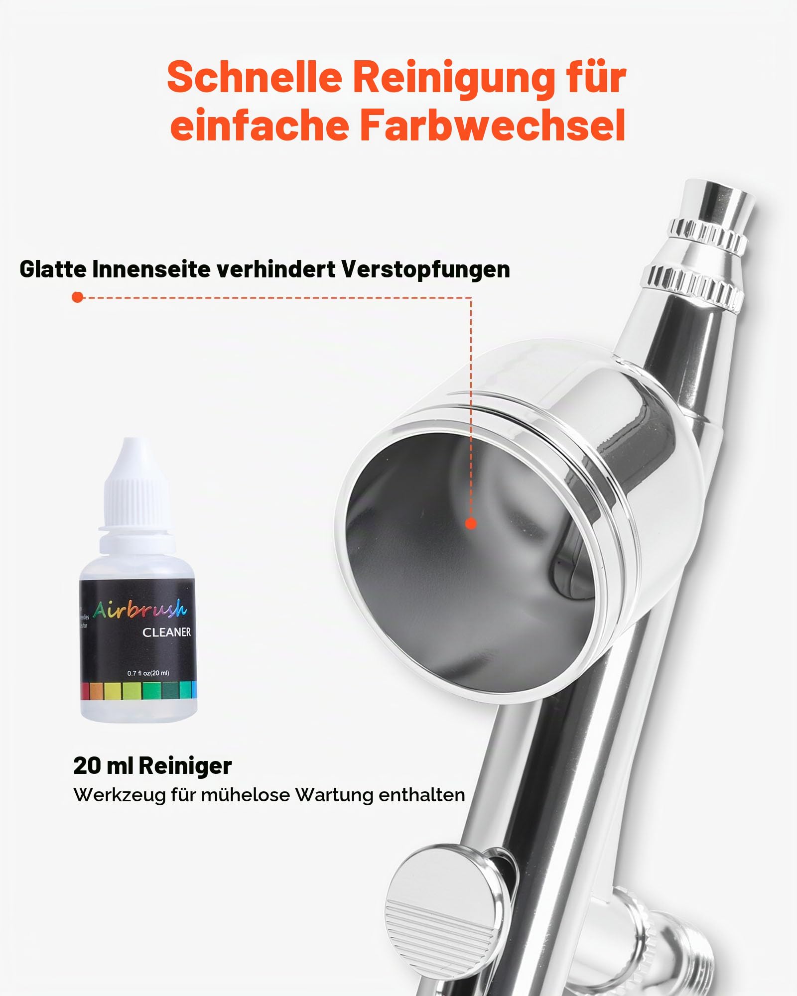VEVOR Airbrush Set 1/6 PS mit Luftkompressor & Tank, 1 Dual Action Airbrush Pistole mit 3 Düsen (0,2/0,3/0,5 mm) & Schlauch & Acrylfarbe & 1 Ventilator, für Kuchendekoration Modellmalerei Nagelkunst