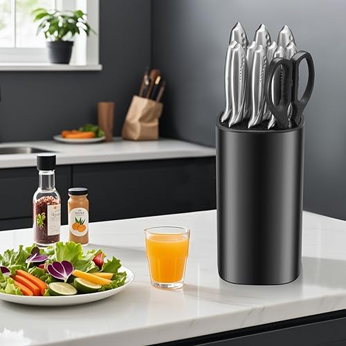 Vista 26 de WELLSTAR - Bloque universal para cuchillos de cocina, soporte para cuchillos sin cuchillos, ahorro de espacio seguro, gran volumen, almacenamiento