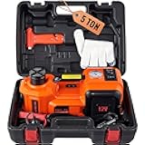 Electric Car Jack, 5 Ton/11023 LBS Hydraulic Jack Lift with Built-in Inflatable Pump and LED Light, Portable Car Jack for SUV MPV Sedan Truck Change Tires Garage Repair