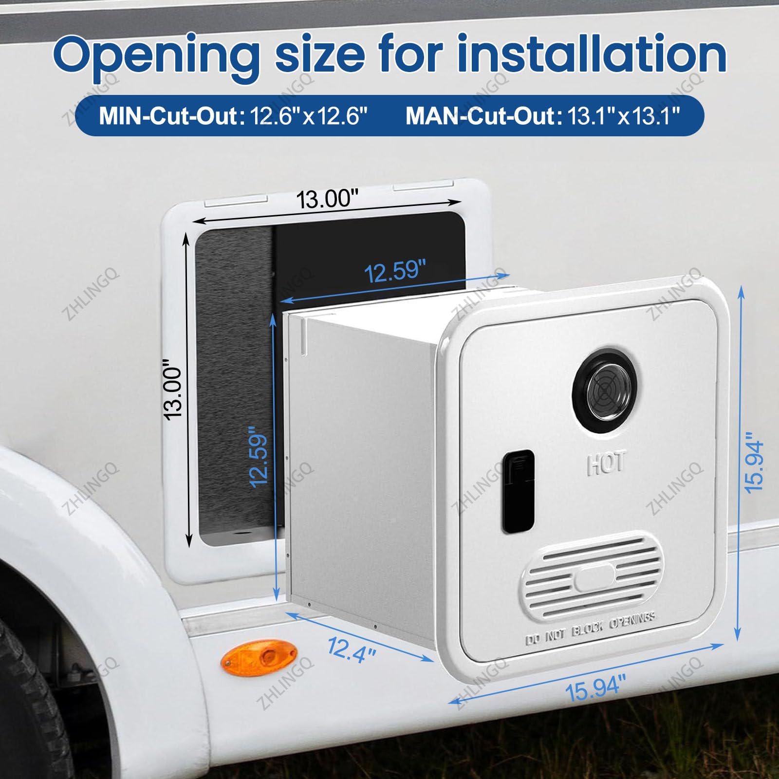 Calentador De Agua Instantáneo a Gas Propano Para Vehículos Recreativos 55,000 Btu, Con Control Remoto, 12 V, 3.9 Gpm, Compatible Con Todos Vehículos Recreativos Y Autocaravanas NoShowerHead-Black