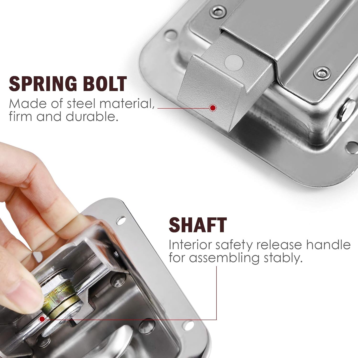 WINOMO RV Trailer Door Lock Stainless Steel Locking Paddle Latch Heavy Duty Flush Mount with Key for Toolbox, RV, Camper, Electrical Cabinet, Trailer and Truck Doors