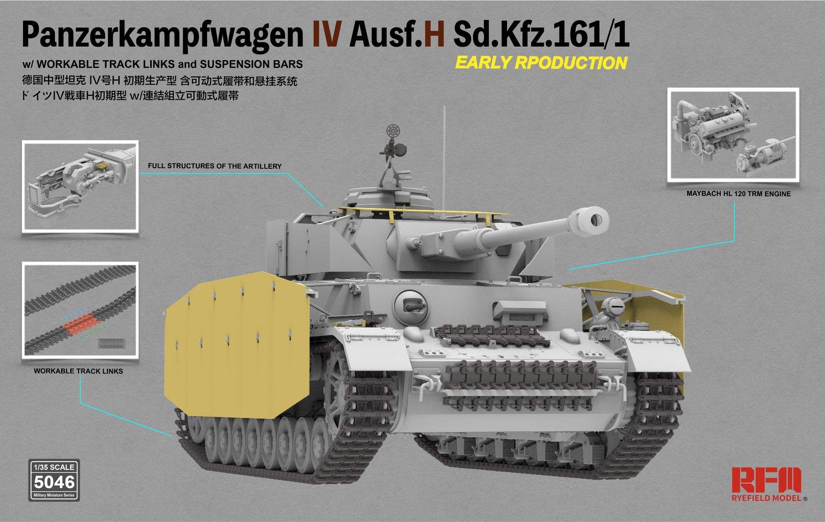 Amazon.com: Rye Field Model 5046 Panzer IV Pz.Kpfw.IV Ausf.H Sd