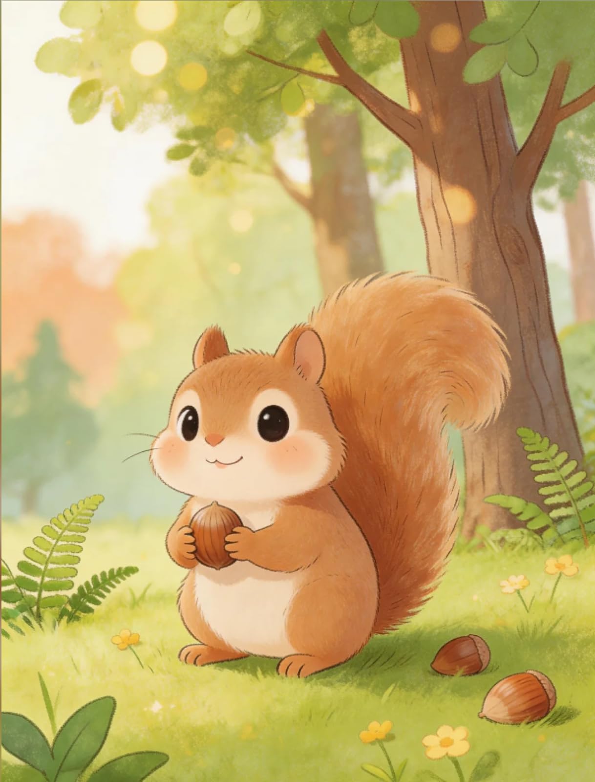 Stithej Stamped Cross Stitch Kit Squirrel Carrying 11CT for Adult Beginners