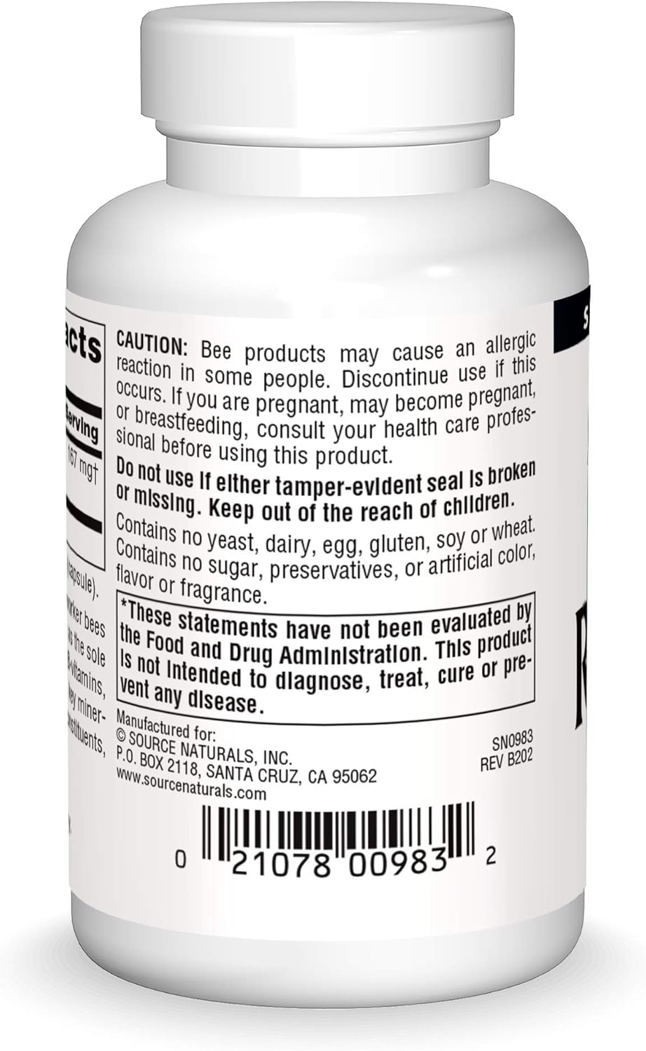 Source Naturals Royal Jelly, 500mg, 60 Capsules : Health & Household