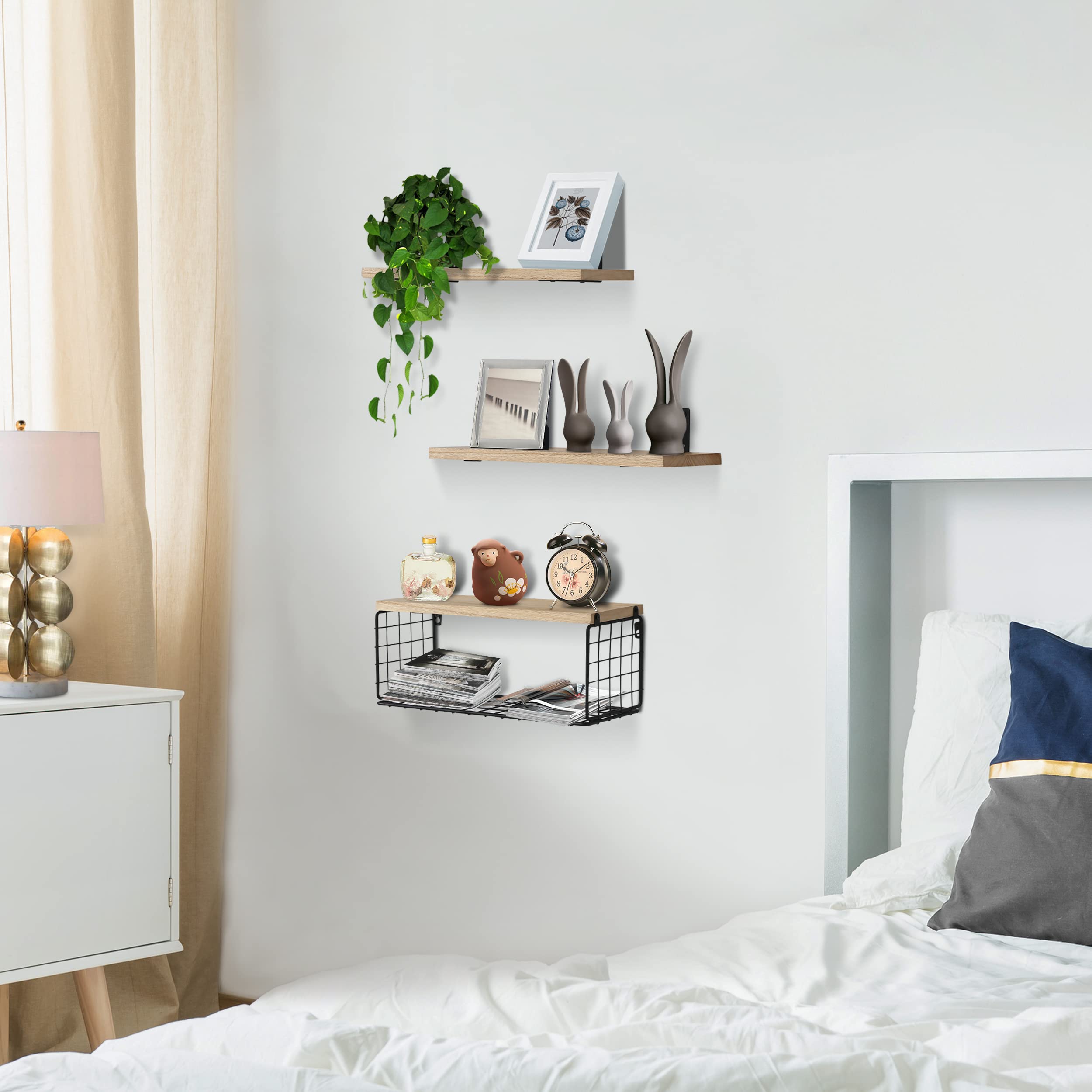 Floating Shelves Bathroom Wall Shelves Over Toilet Bathroom Shelf for Wall Decor Floating Wall Shelves for Bedroom Wall Mounted Shelves for Bathroom Floating Shelves Wood Shelves for Wall Storage