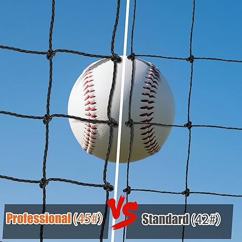 Miniatura 2 de Redes para Jaulas de Bateo de Béisbol, 20'L35'L55'L70'L Redes para Jaulas de Béisbol y Softbol, Malla de HDPE Cerrada #42#45 para Jaulas de Bateo