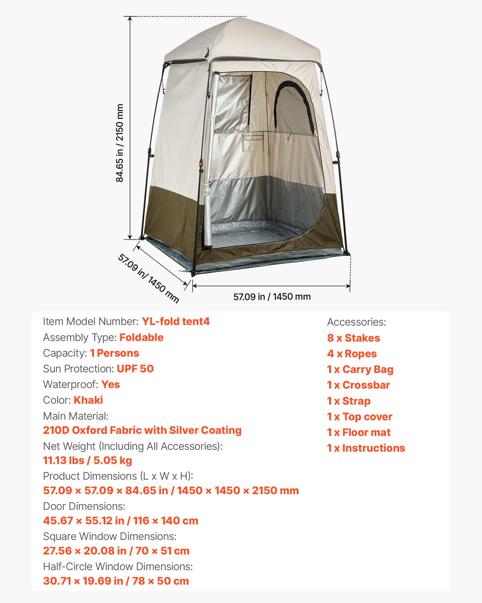 VEVOR Tenda doccia