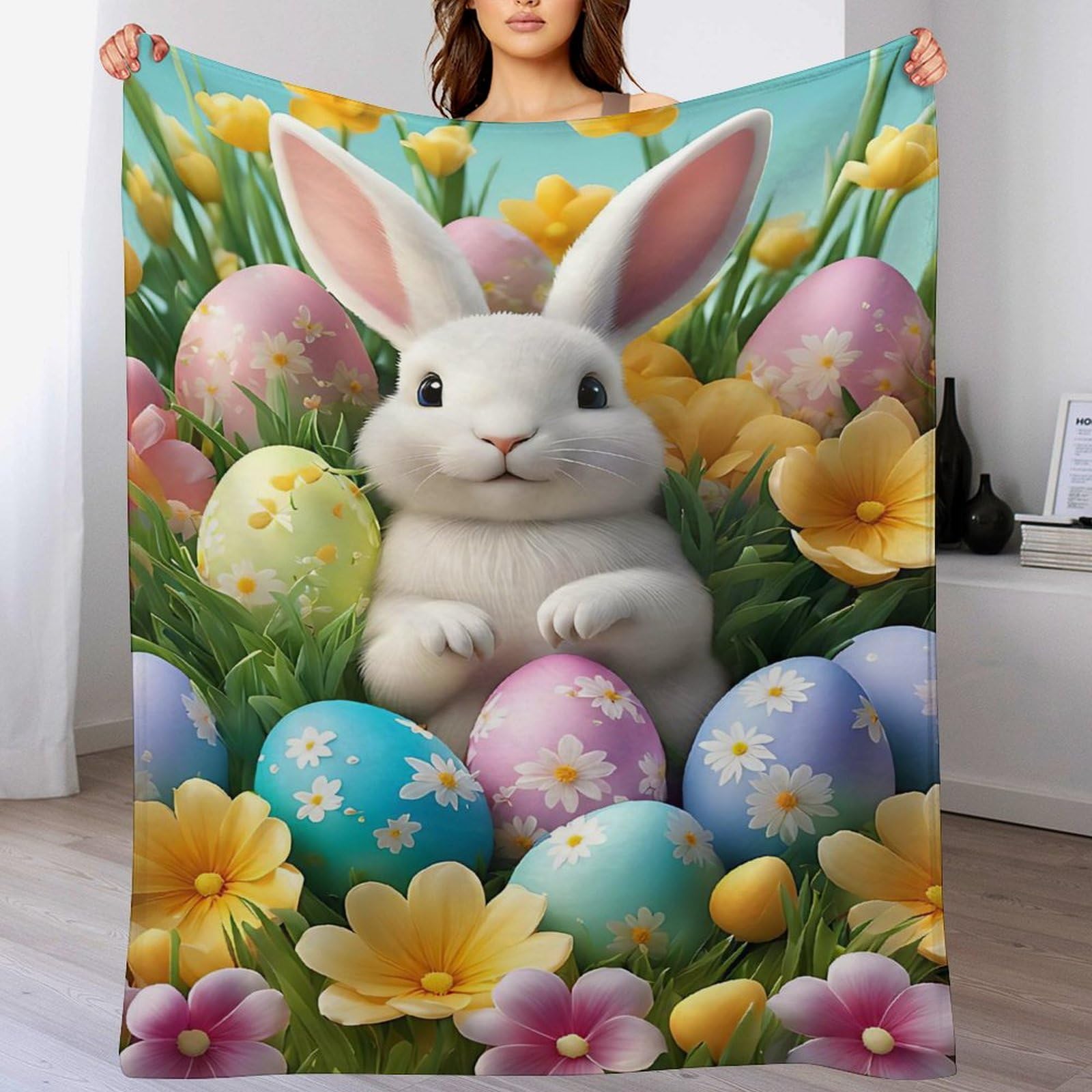 Couverture lapin lit adulte et enfant plaid flanelle douce 180x200