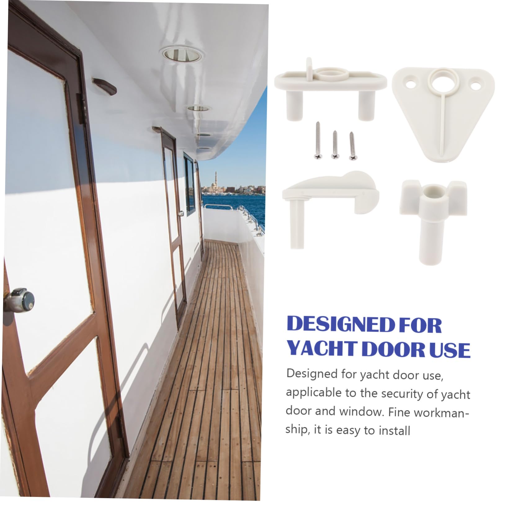 INOOMP 3ensembles Loquet De Remplacement pour Porte De Yacht Boucle De Sécurité pour Porte De Bateau Et Caravane Blanc