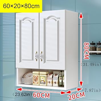 Wall Cabinet, Storage Cabinets, Wooden Medicine Cabinet, Kitchen Pantry Cabinets, Sideboard for Bathroom Laundry Kitchen Garage, White(60x40cm/23.62x15.75in)