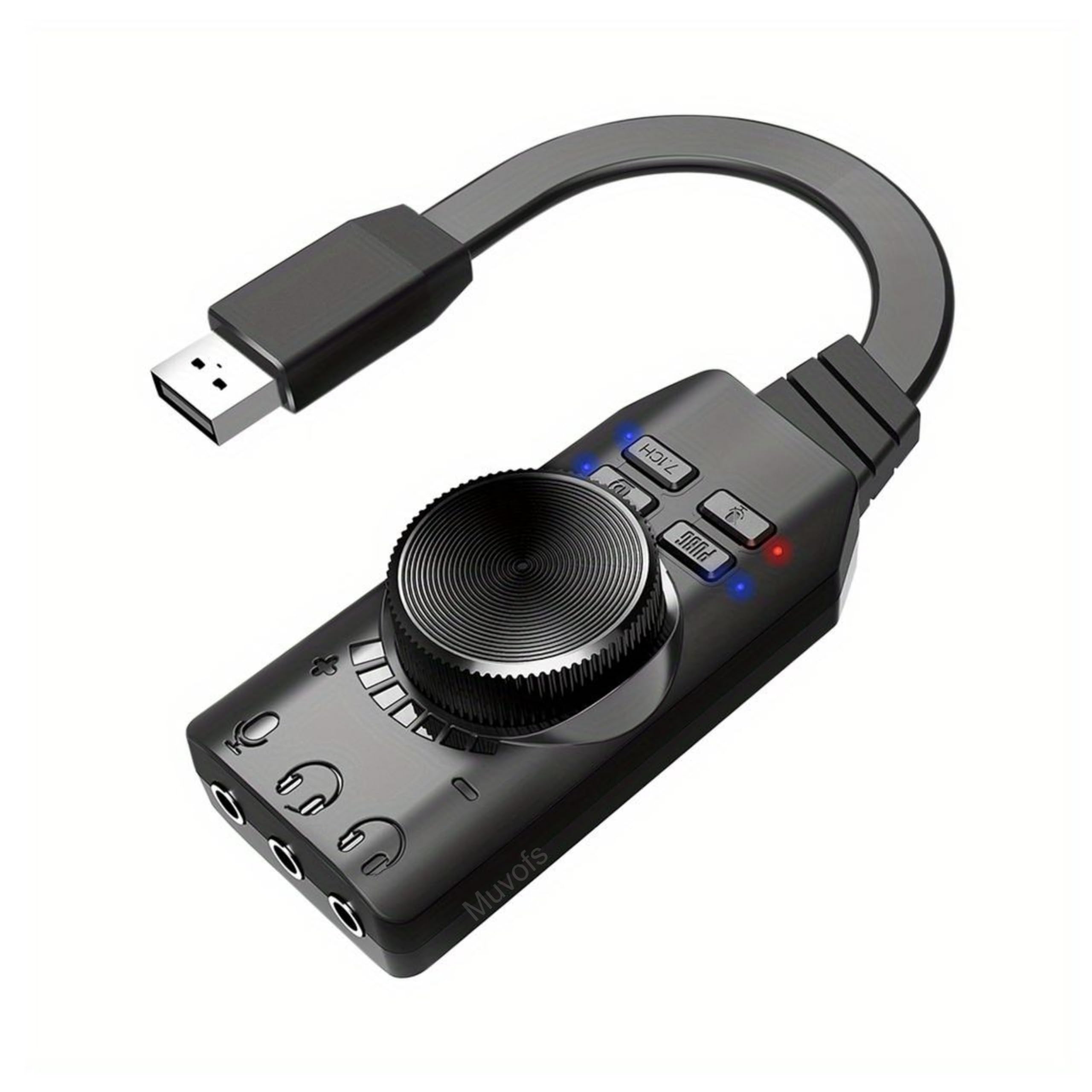 MFS4000 USB Sound Card External with Virtual 7.1 Surround Sound, 3.5mm Headphone & Mic Adapter, Plug and Play DAC Audio Adapter for Laptop, Gamin Console, Black MFSGS3-image-30