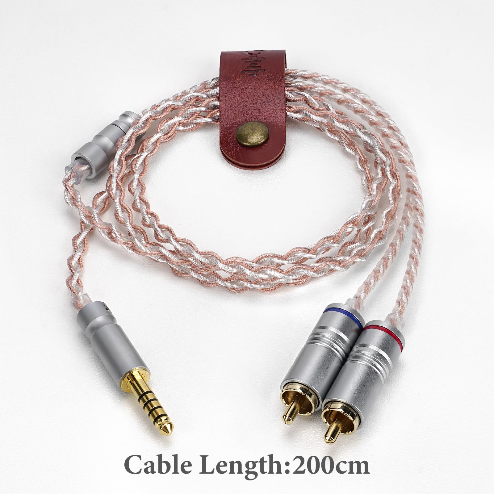 GEEKRIA Apollo 4,4-mm-Symmetrisch-auf-Dual-RCA-Audiokabel, OCC-Kupfer-versilbertes Upgrade-Kabel, HiFi-Stereo-Verbindungskabel für DAC, Verstärker, Kopfhörerverstärker, Lautsprecher, Heim-Audiosystem